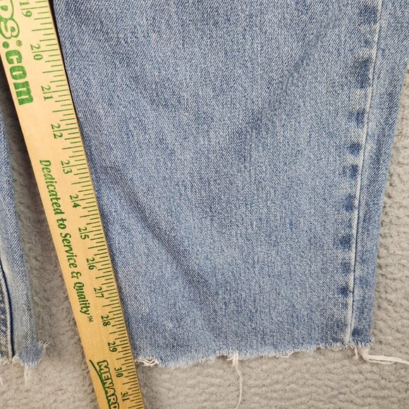 Levi's 550 Relaxed Fit Straight Leg Light Wash Denim Jeans Mens 36x32 Raw Hem - Picture 5 of 13